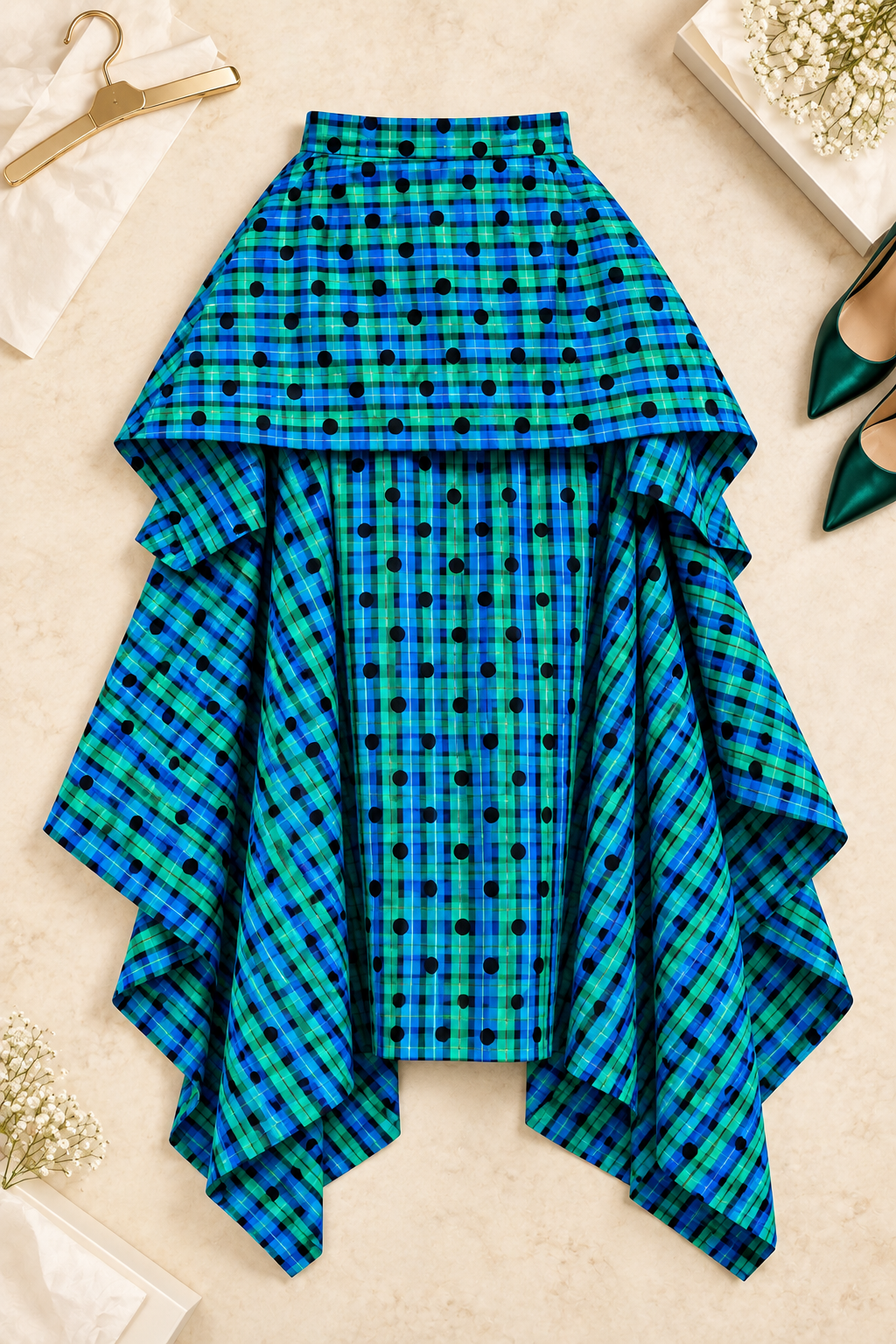 The Royal Tartan Bloom Maxi Skirt & Matching Tank Top
