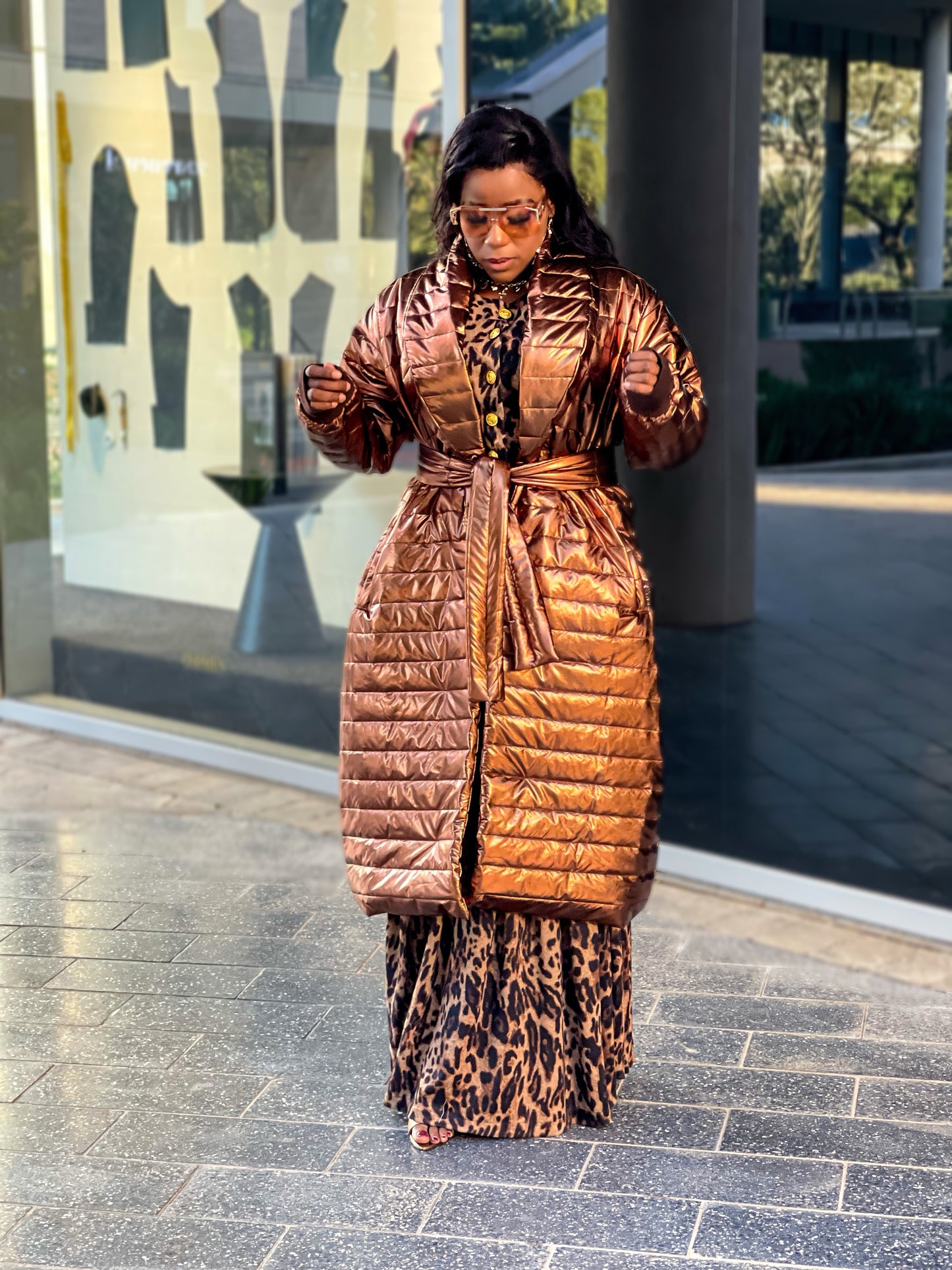 Chocolate Sparkling Bomber Jacket