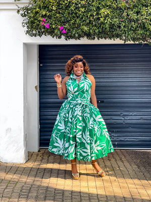 Green Halterneck Maxi Dress