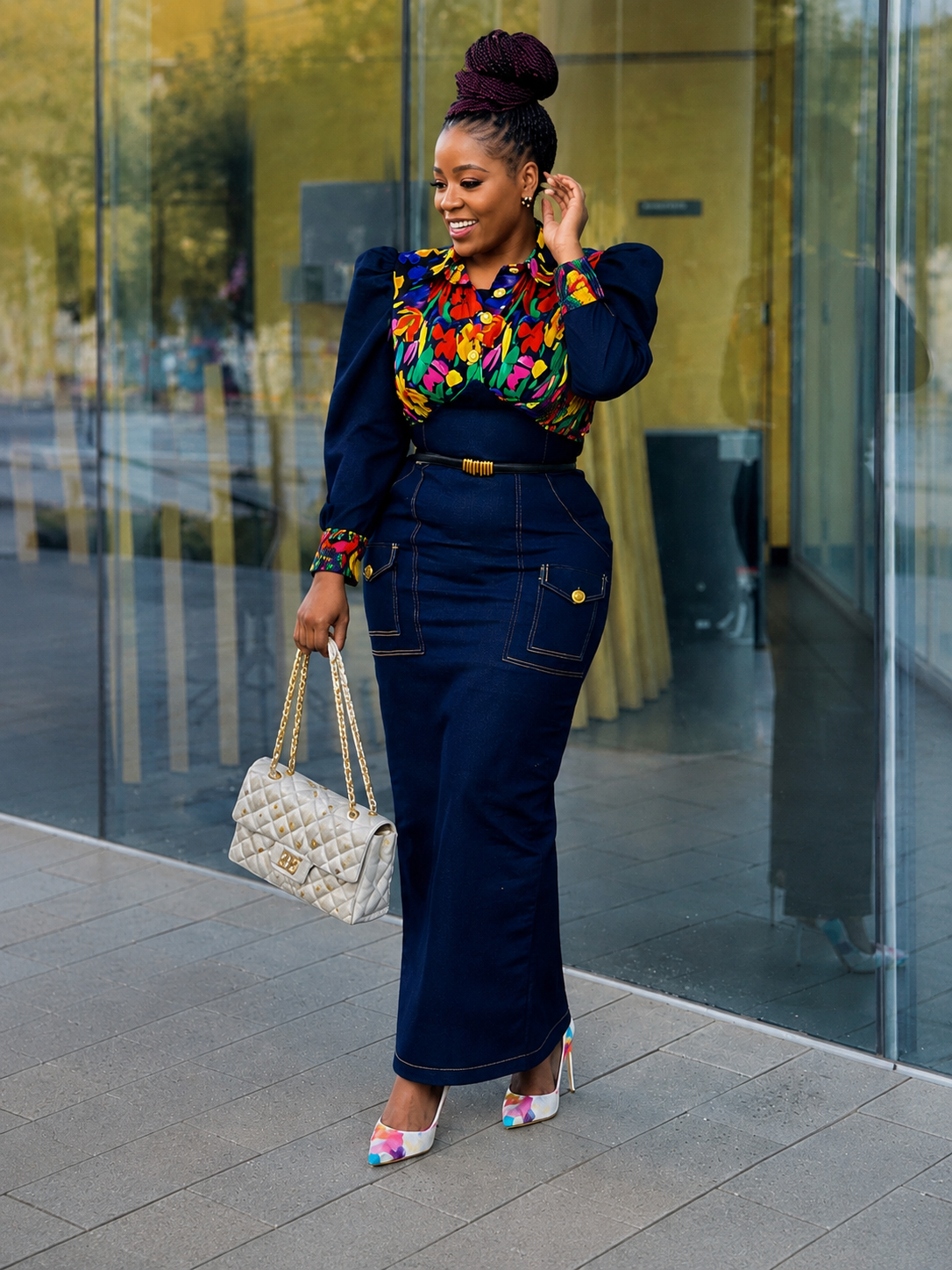 The Botanical indigo Denim Dress
