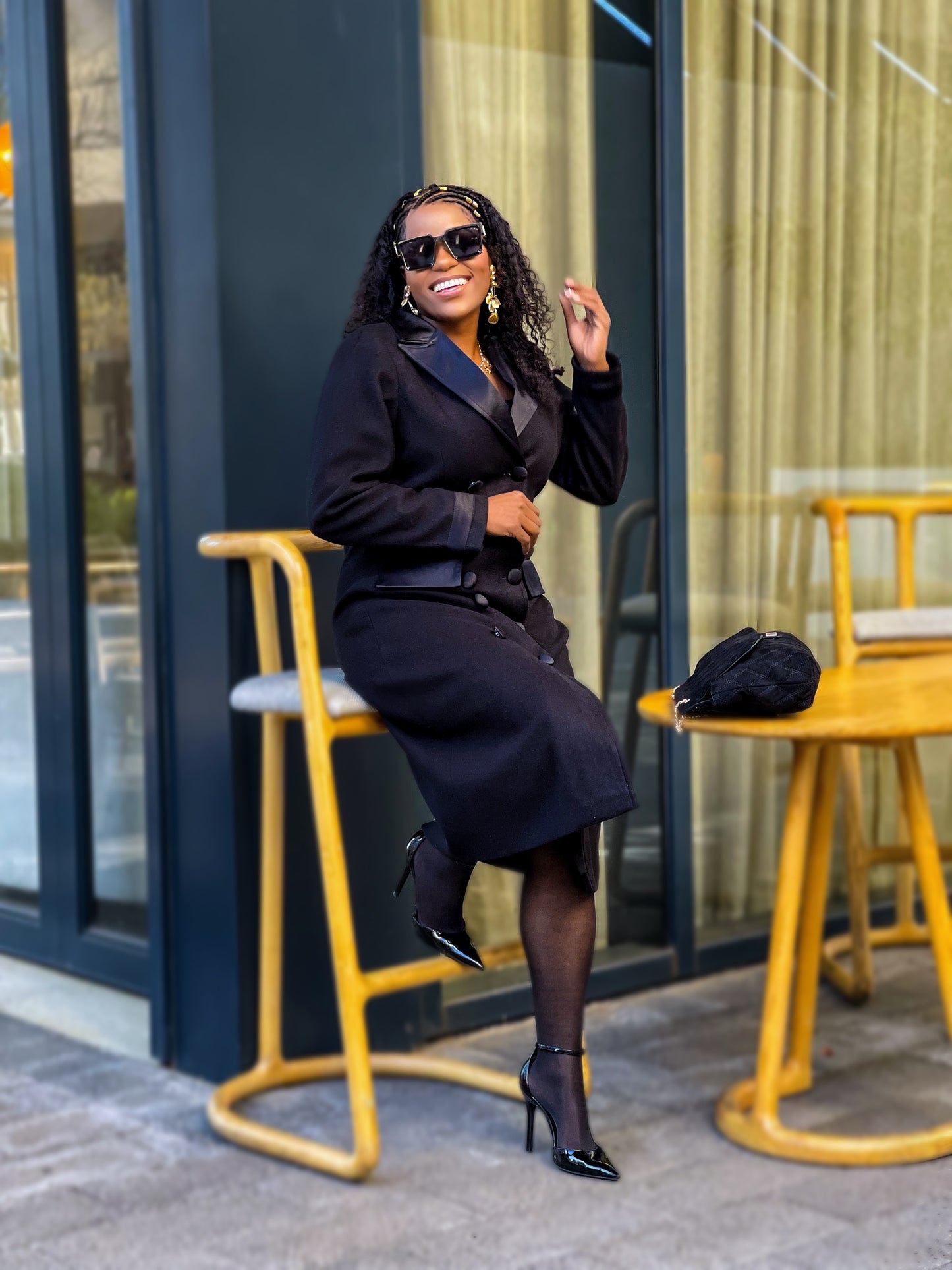 The Regal Black Suit Dress