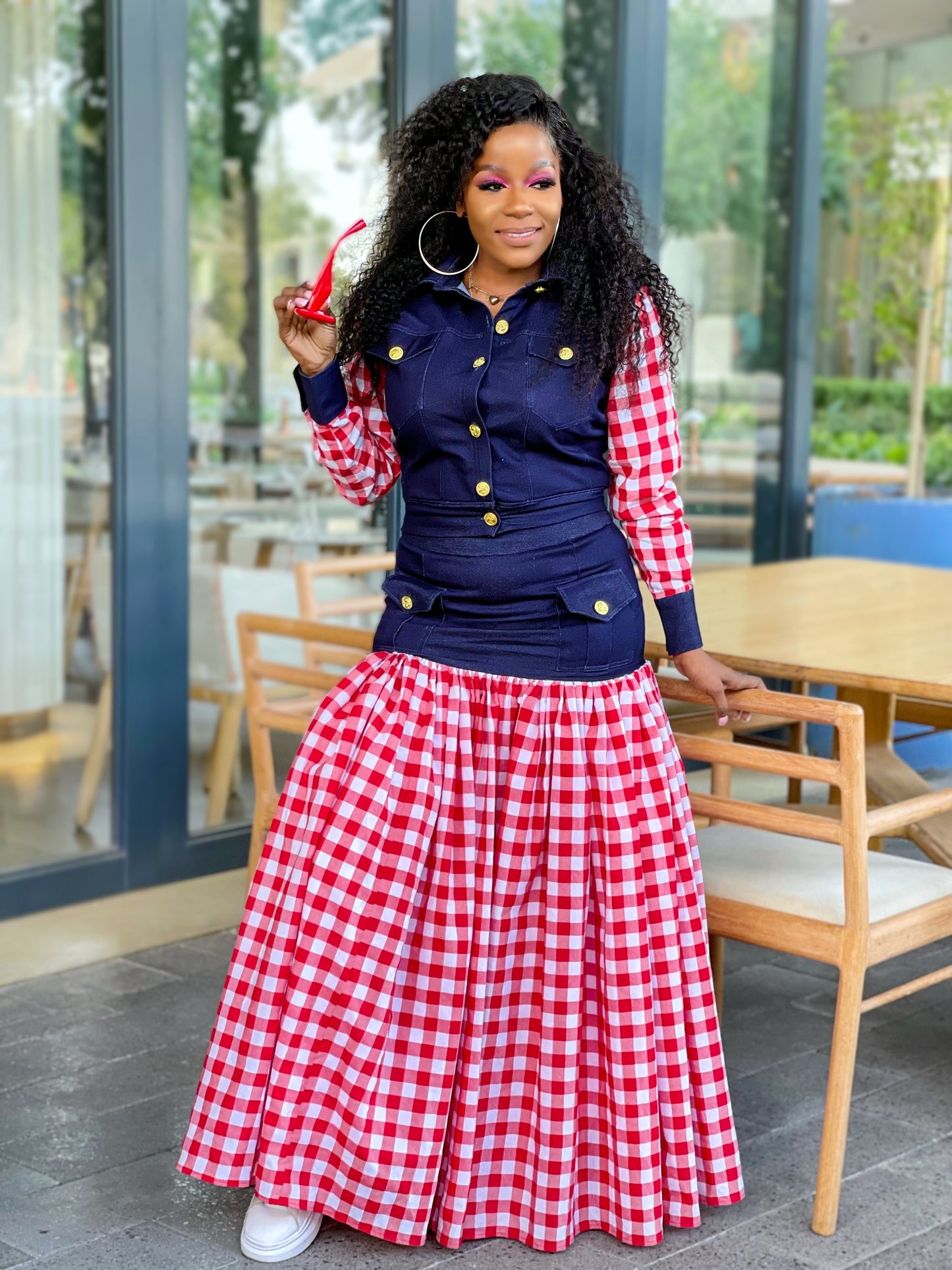 Nikita Red Plaid Set