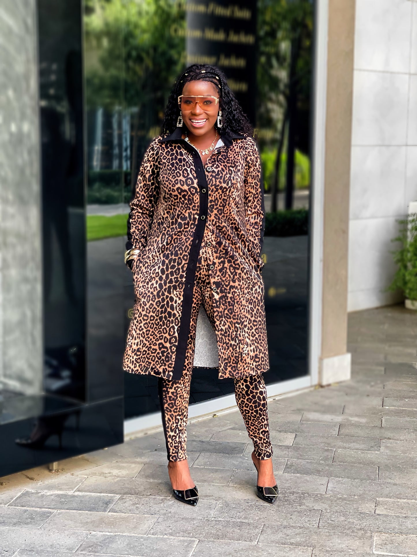 Leopard Printed Tight Set