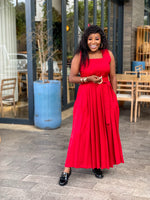 Nomazwi Red Pleated Dress