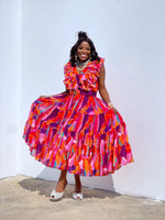 Fuschia Goddess Multicoloured Maxi Dress