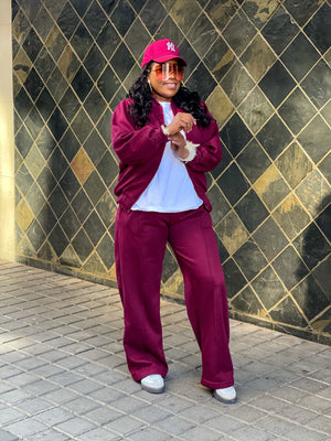 Burgundy Fancy Tracksuit