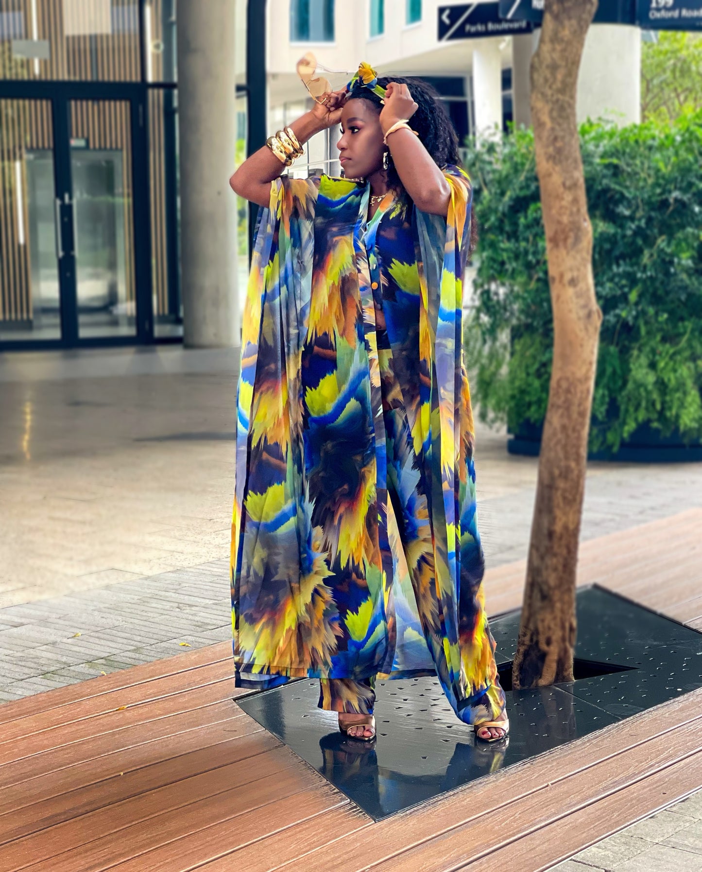 Sparkling Multicoloured Kimono Set