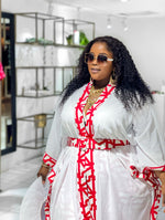 Asanda Red & White Kimono Set