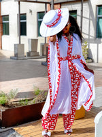 Asanda Red & White Kimono Set