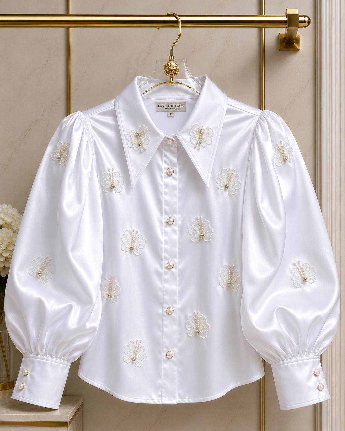 The Élite Butterfly Blouse & Skirt Set