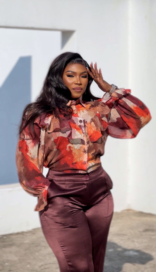The Sienna Ruffle Blouse & Pants Set