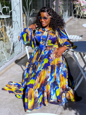 Multicolored Sparkling Maxi Dress