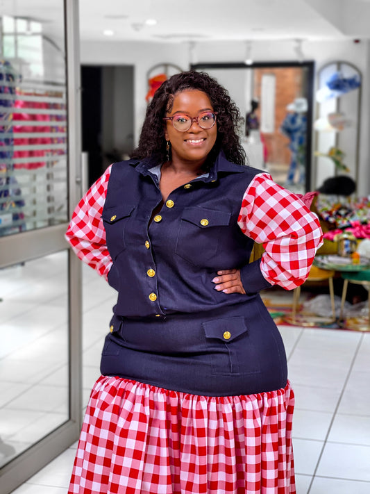 Nikita Red Plaid Set