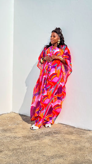 Pink Calm Summer Breeze Kimono Set