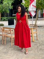 Nomazwi Red Pleated Dress