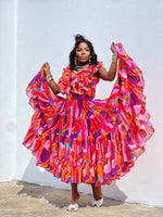 Fuschia Goddess Multicoloured Maxi Dress