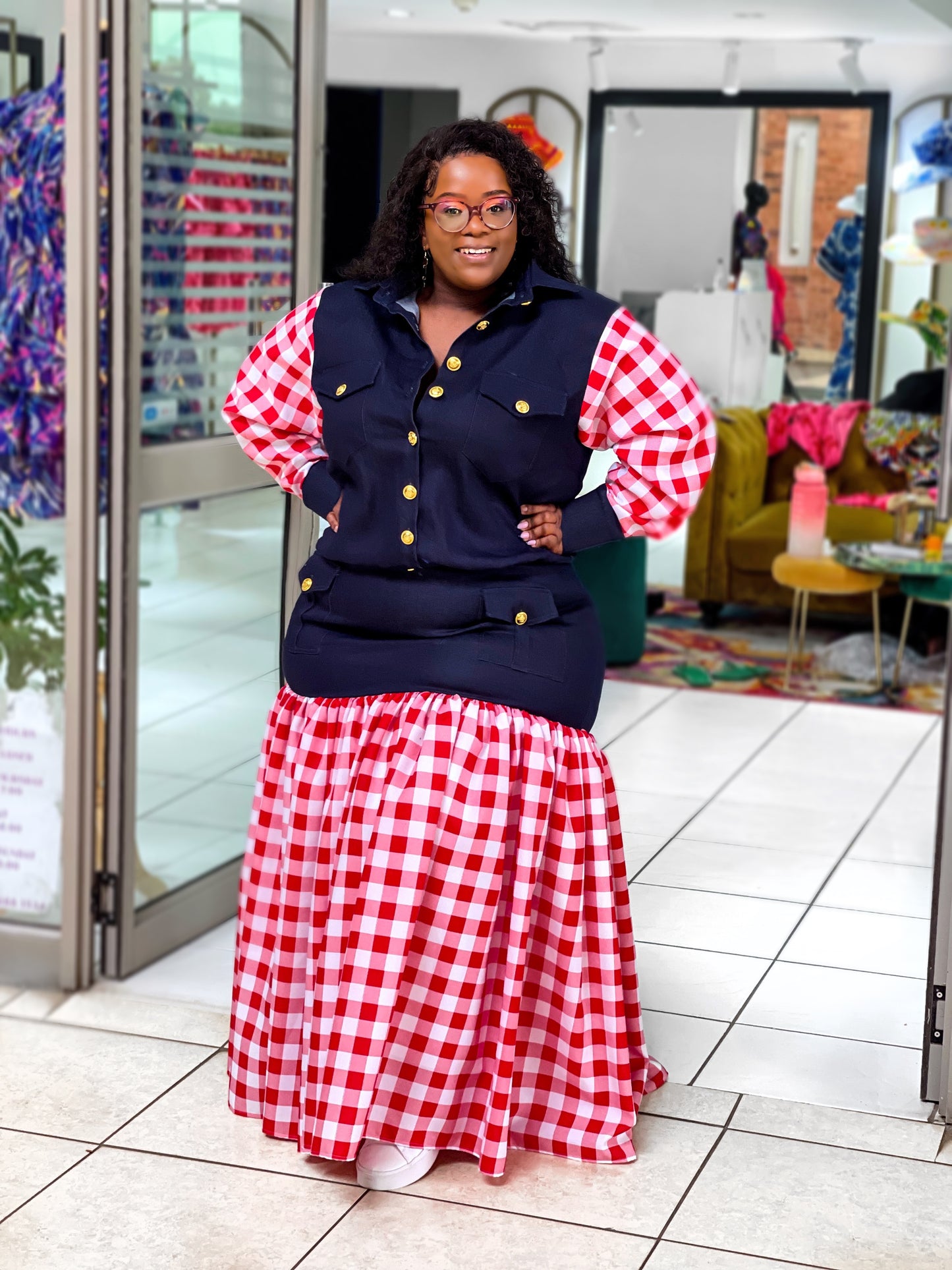 Nikita Red Plaid Set