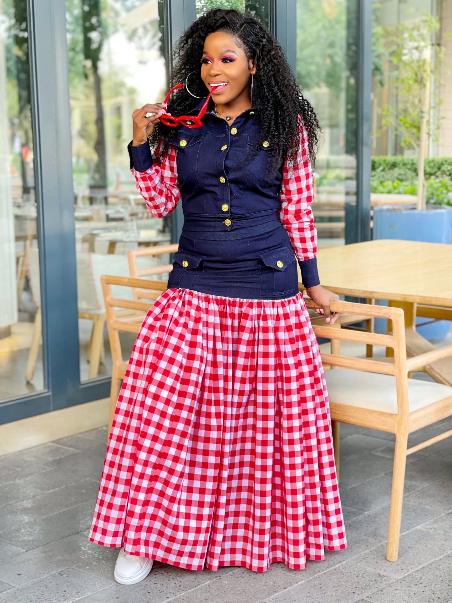 Nikita Red Plaid Set