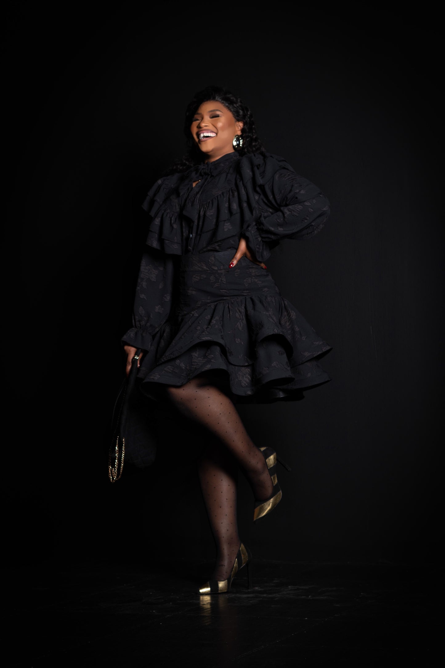 Black Opulence Skirt Set