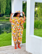 Sunlight Bloom Ruched Kimono like Dress