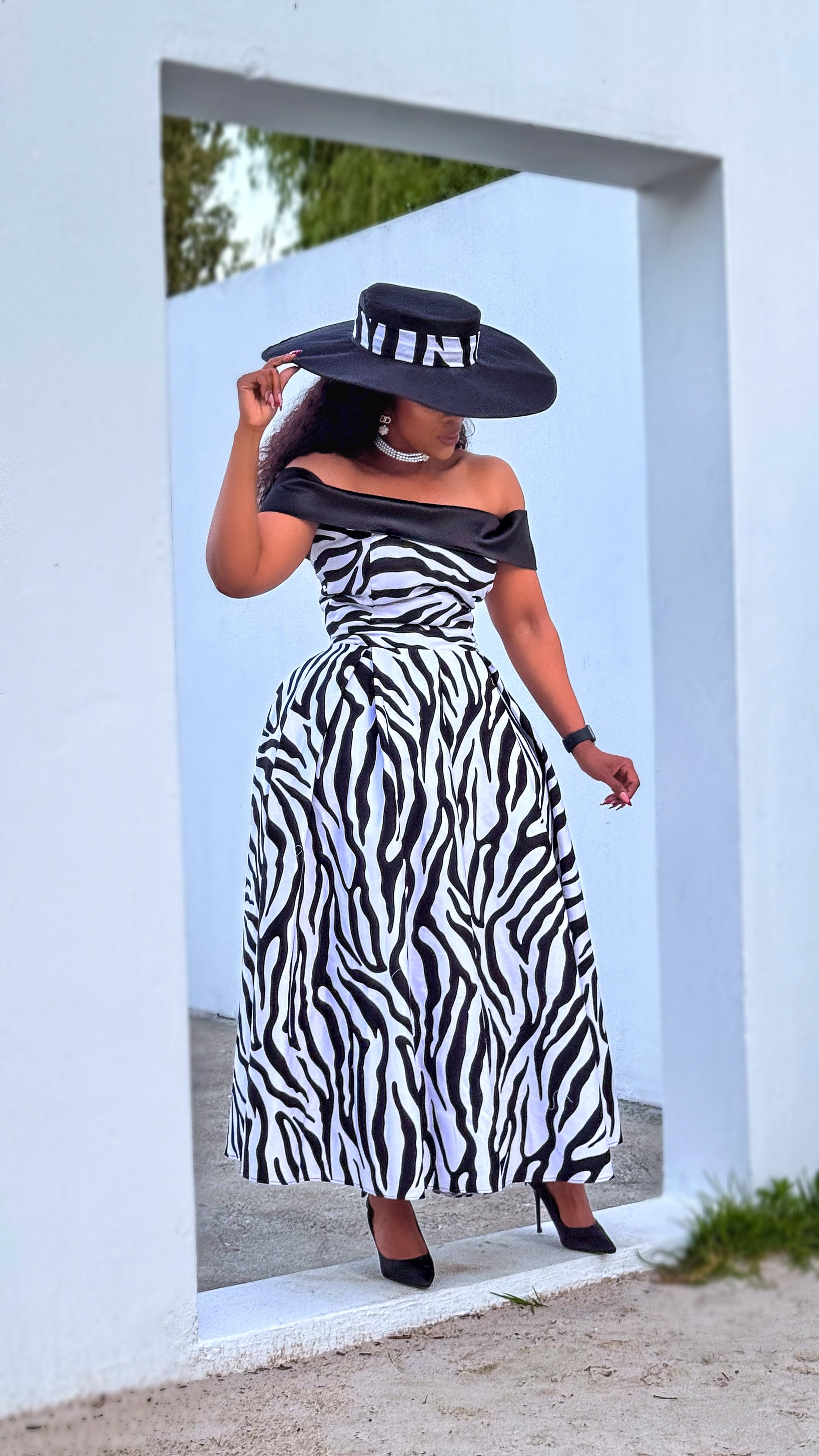 The Midnight Serenade Off Shoulder Maxi Dress