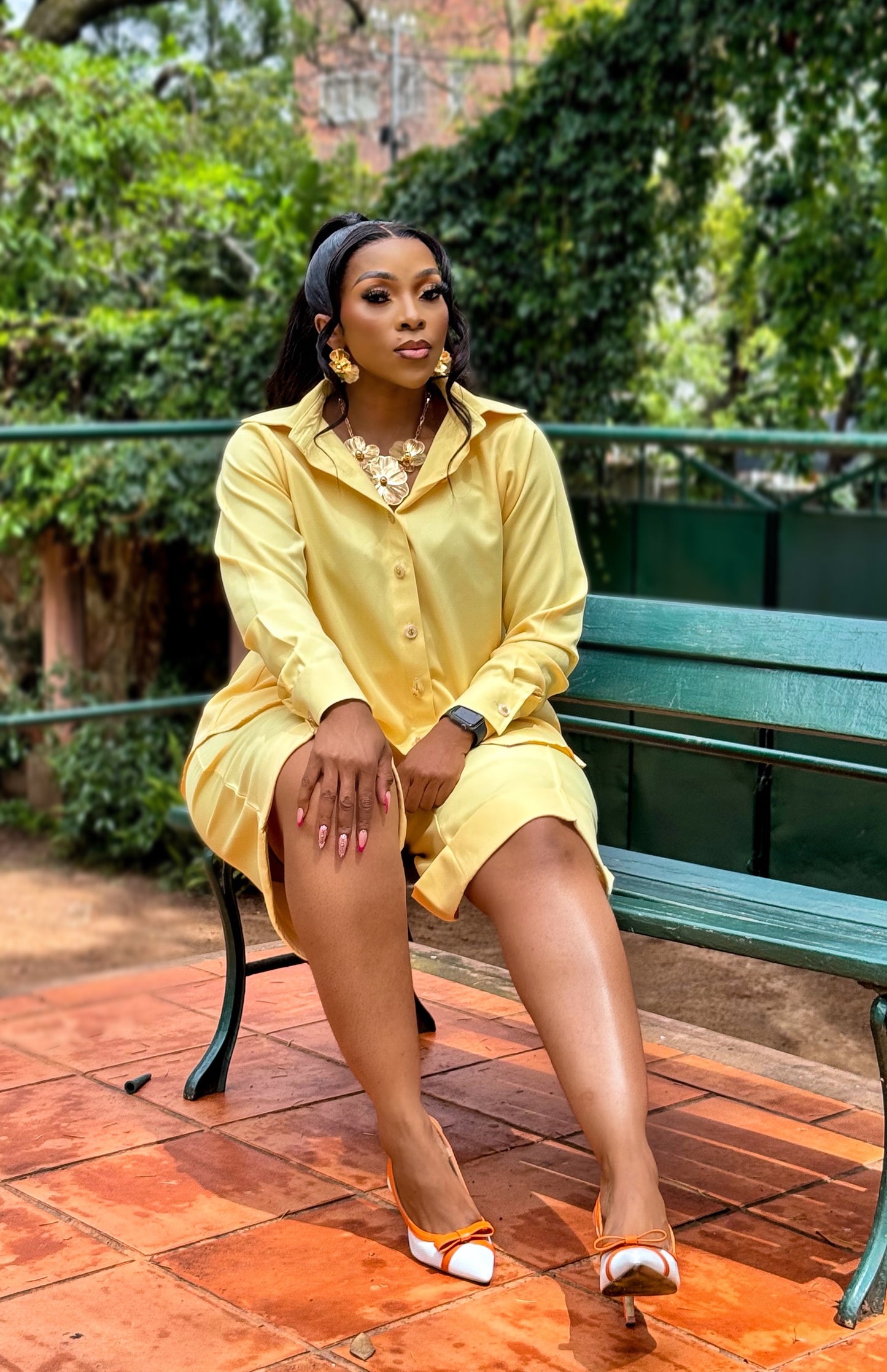 Golden Bermuda Shorts Set