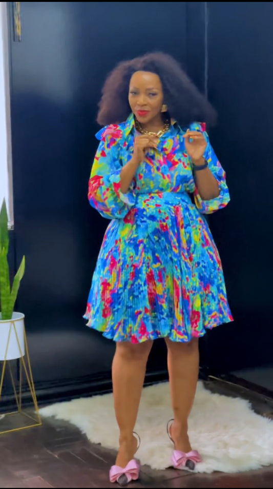 Multicolored Chiffon Skirt Set