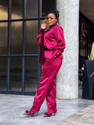 Burgundy Pants Set