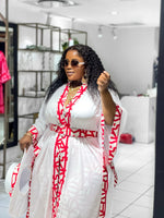 Asanda Red & White Kimono Set