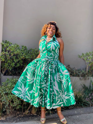 Green Halterneck Maxi Dress