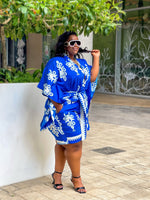 Bahama Shorts Set: Royal Blue & Black + White
