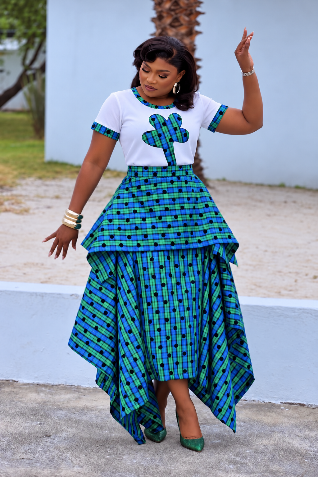 The Royal Tartan Bloom Maxi Skirt & Matching Tank Top