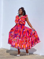 Fuschia Goddess Multicoloured Maxi Dress