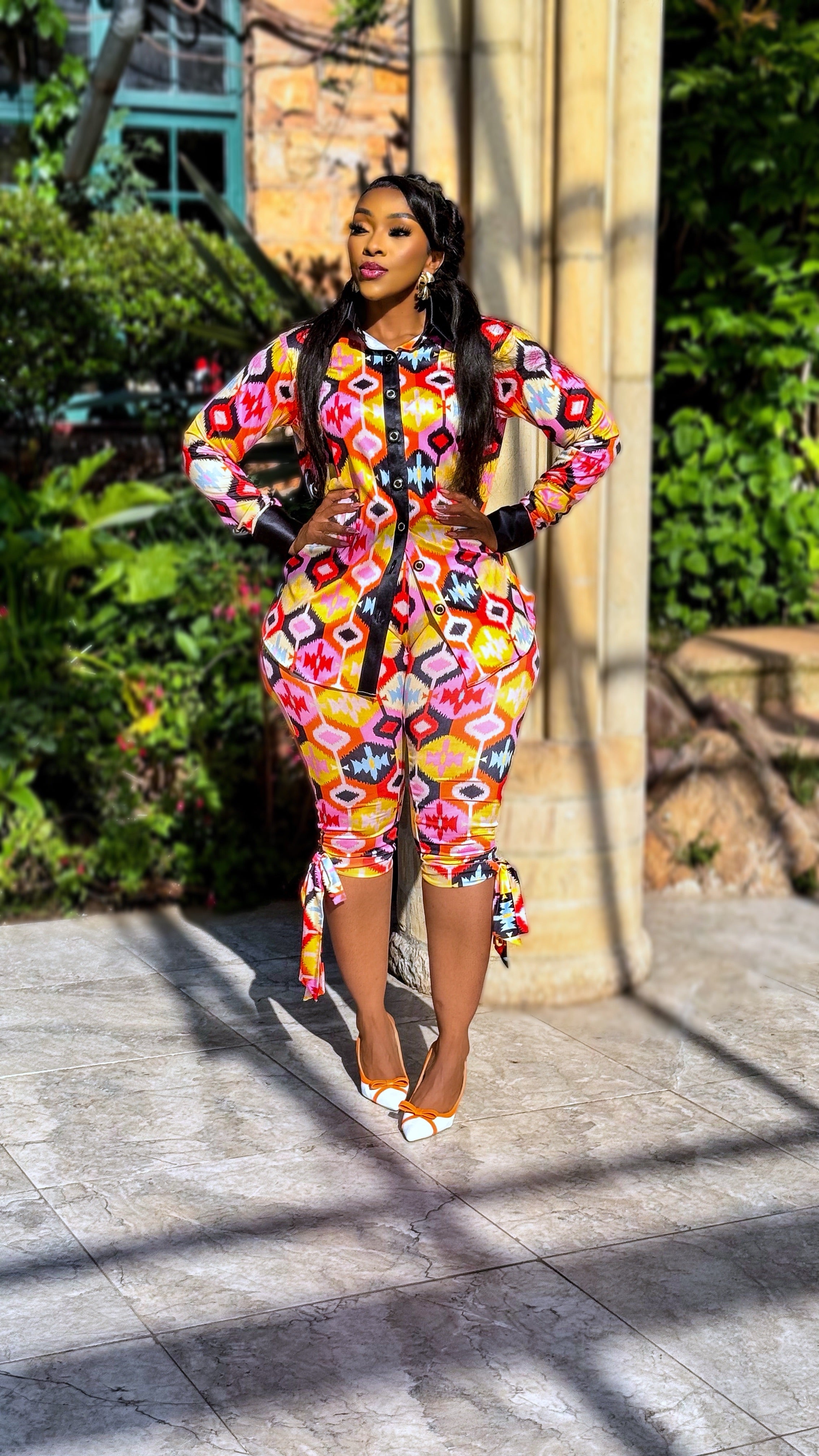 Festive Flame Ikat Set