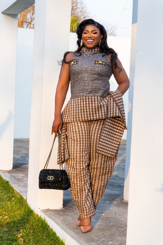 The Coffee Curve Barrel Pants Set