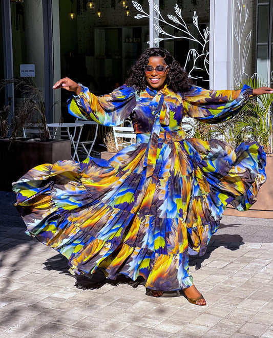 Multicolored Sparkling Maxi Dress