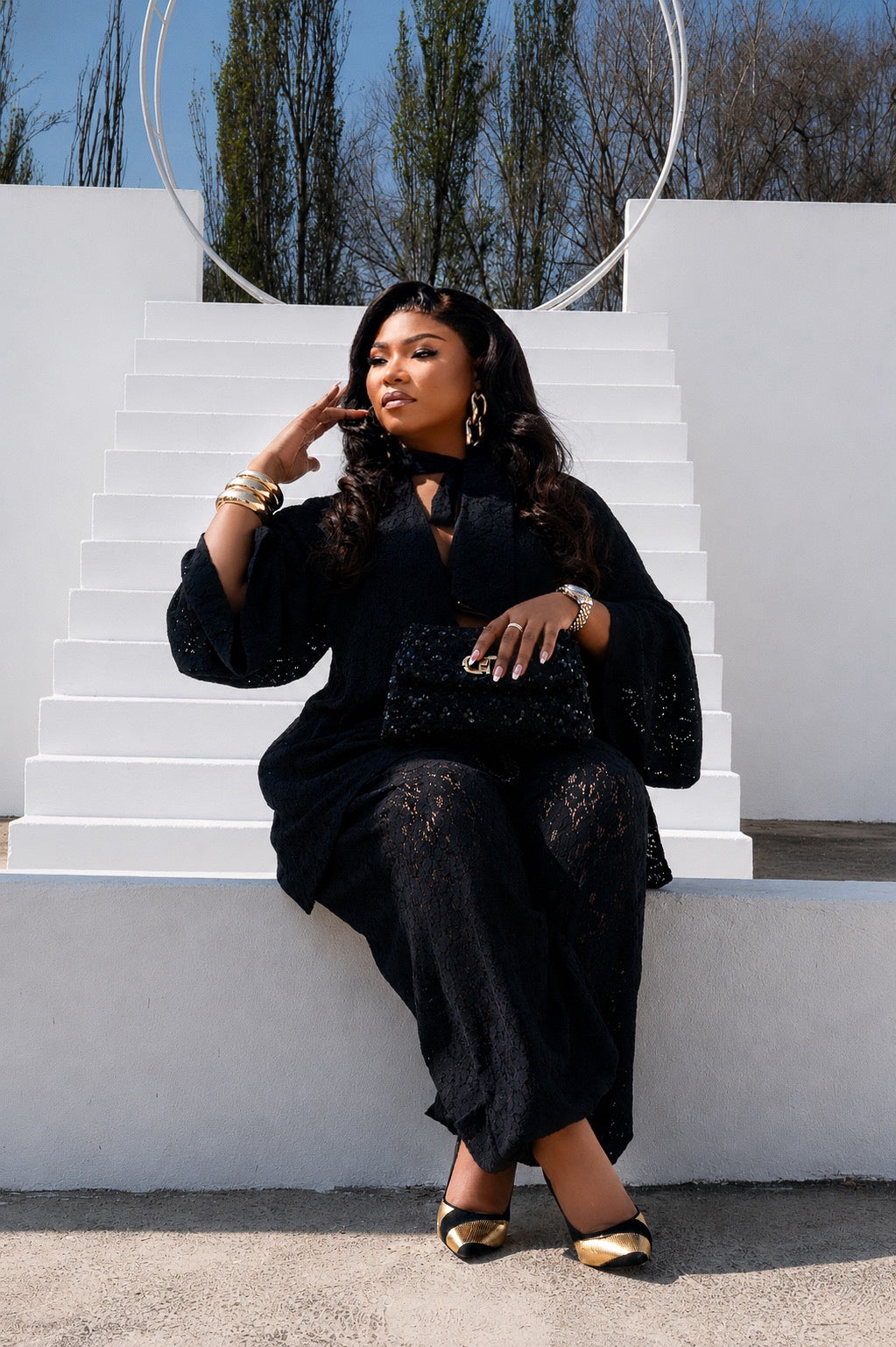 The Noir Élan Lace Set