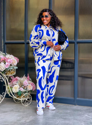 Blue & Off White Tracksuit