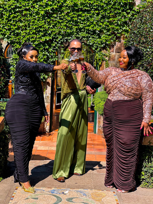 Raven Black Dynasty Rouched Dress