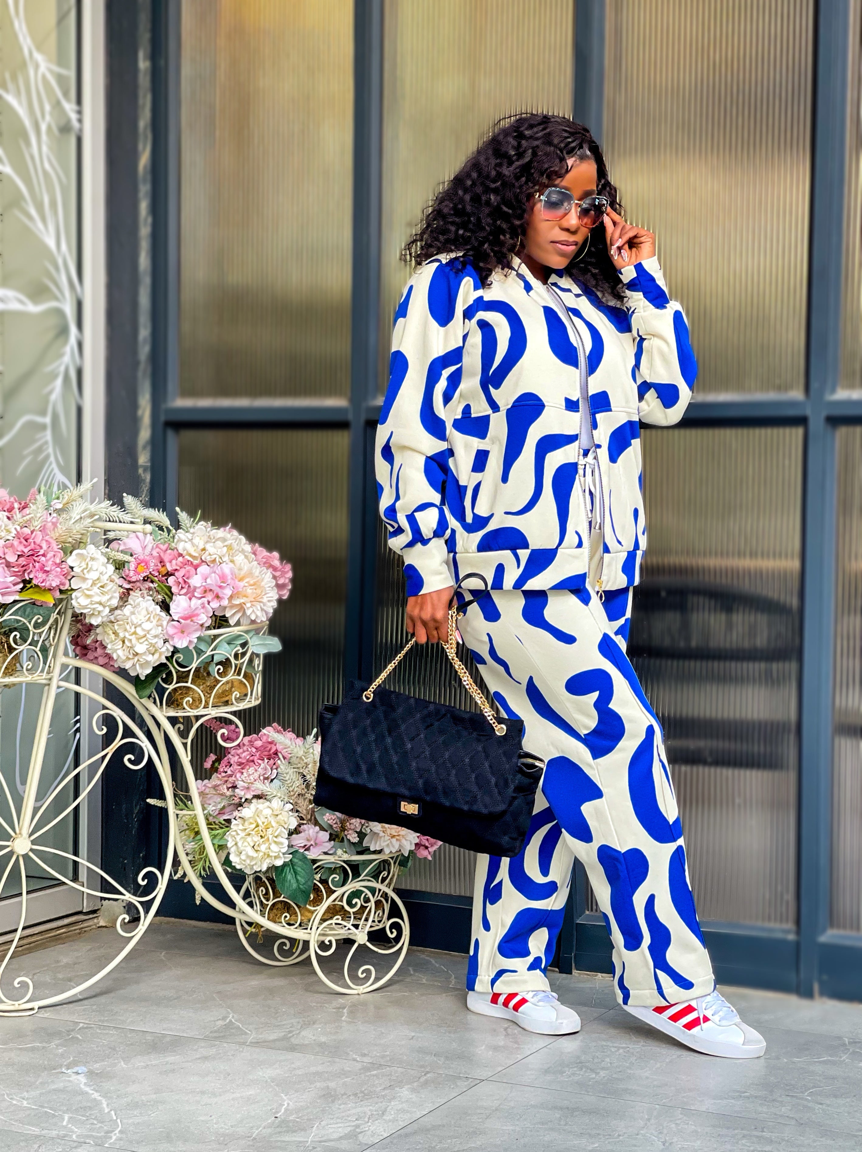 Blue & Off White Tracksuit