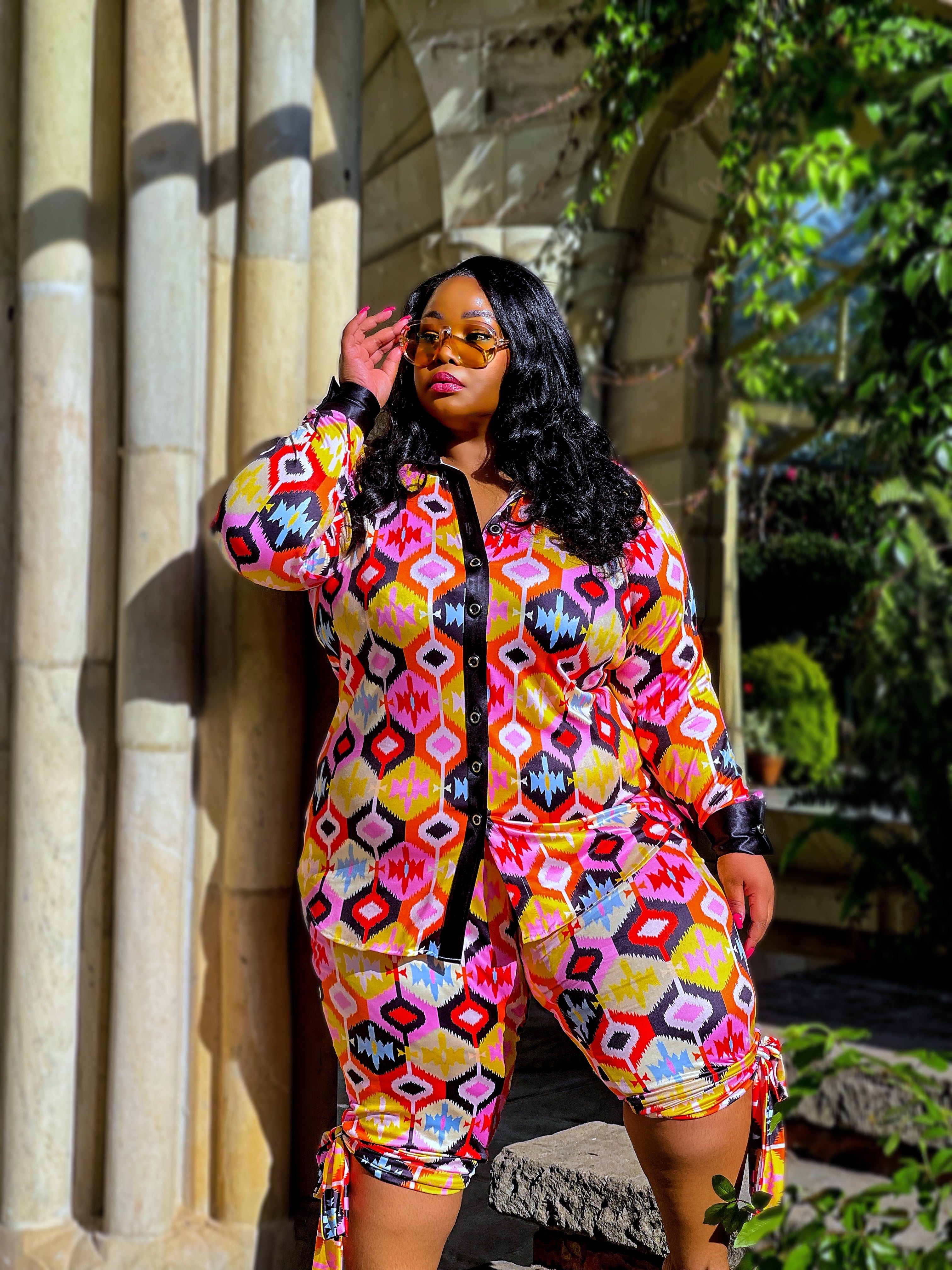 Festive Flame Ikat Set