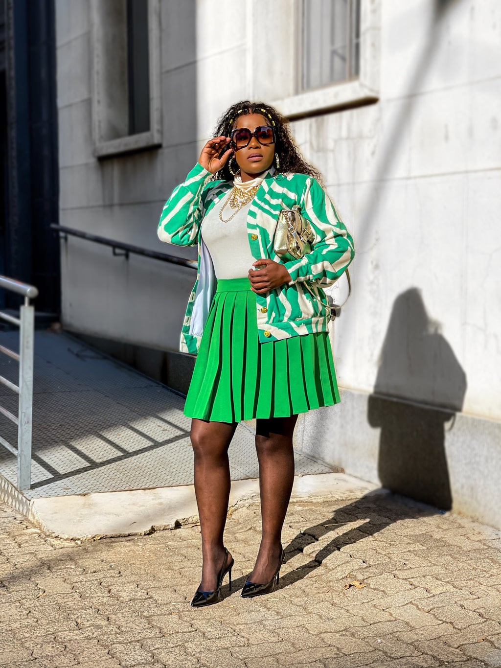 The Return Of Green Mercy Pleated Skirt