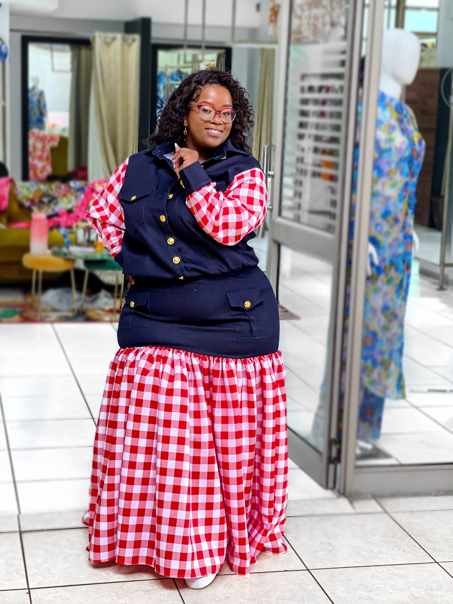 Nikita Red Plaid Set