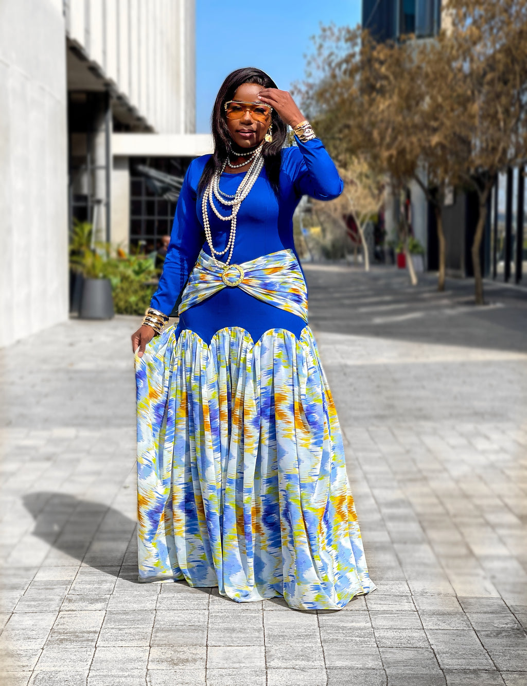 The Royal Azure Elegance Dress