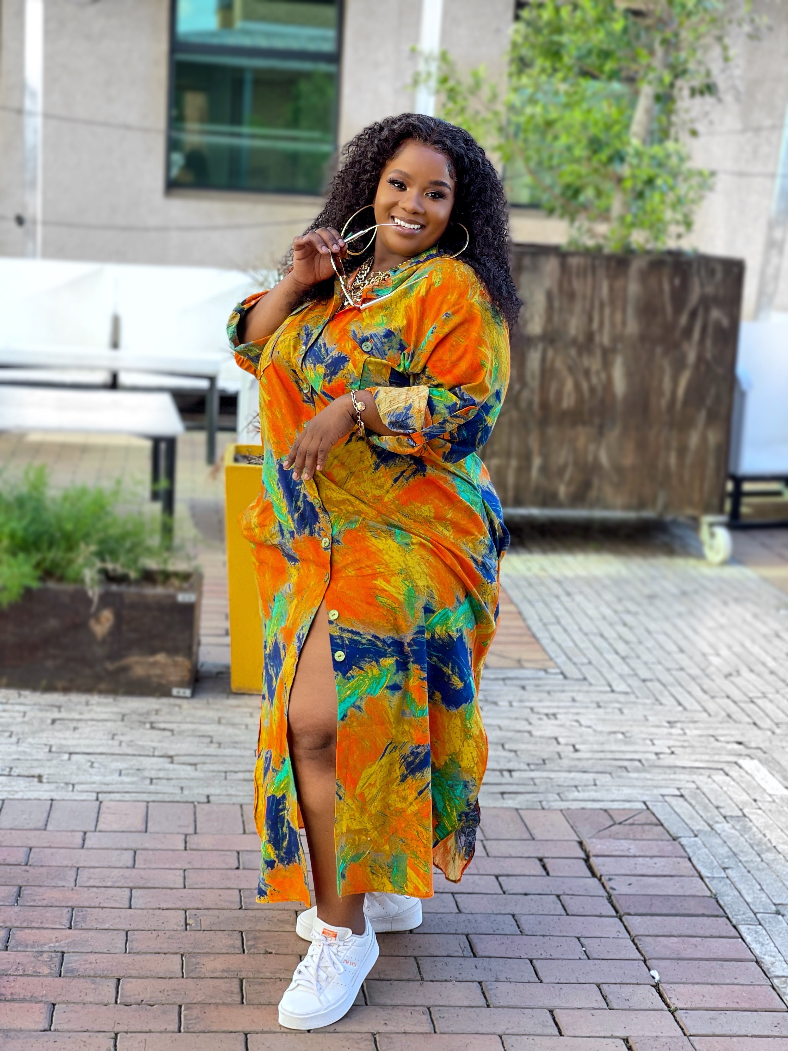 Plus size long outlet shirt dress