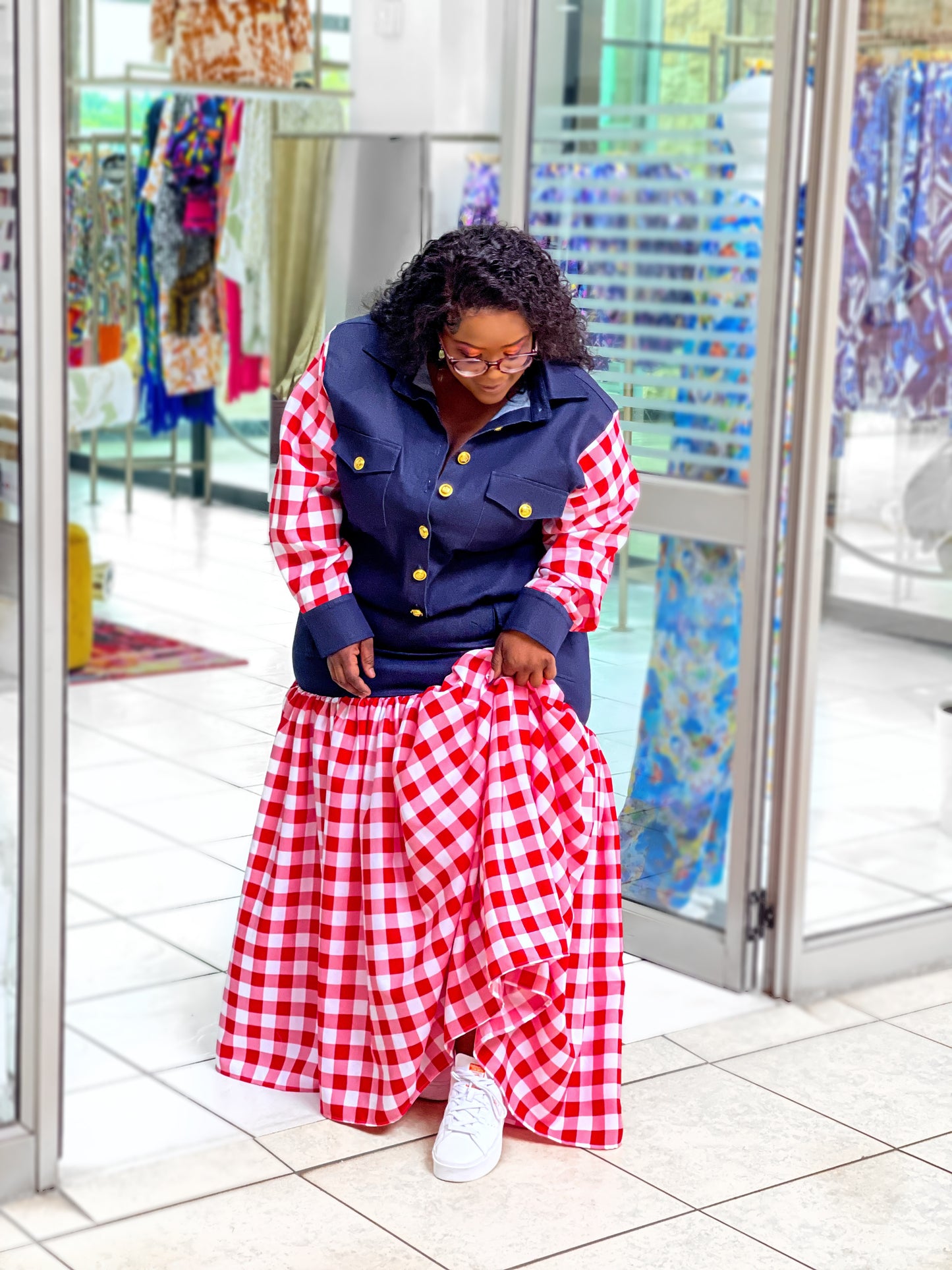 Nikita Red Plaid Set