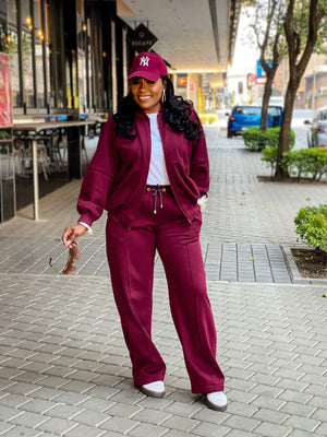 Burgundy Fancy Tracksuit